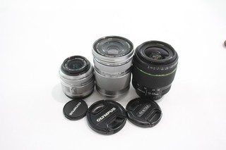 Vintage Autofocus Camera Lenses Working Inc Olympus M.Zuiko & Pentax DA Etc x 3