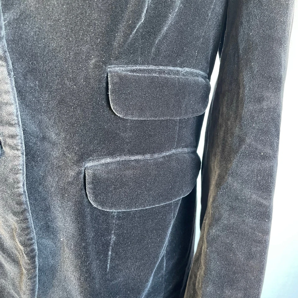 Chaqueta Blazer Boden Clásica Negra Dos Botones Algodón Terciopelo Preppy Talla 10 Foto 2 de 4
