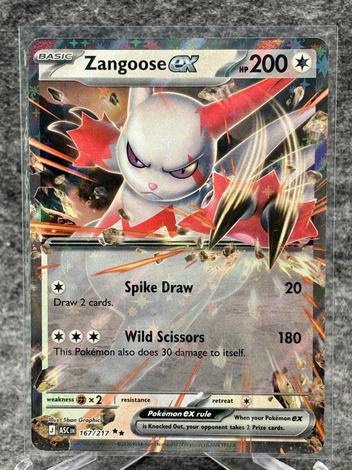 Zangoose ex - 167/217 - Ascended Heroes - Double Rare - NM