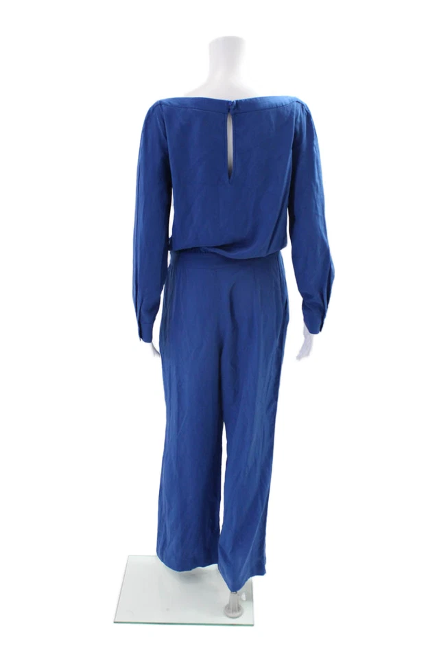 Mono Diane Von Furstenberg para mujer de seda manga larga con botones azul talla 6 Foto 3 de 4