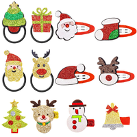 Melliex 12 StüCk Weihnachten Haarschmuck, Glitter Weihnachts Haarspangen Haargum