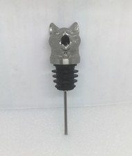 Vintage Metal/Pewter Cat Head Bottle Stopper Pours Out Of Its Mouth Wine Cork