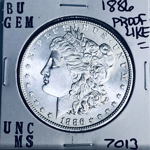 1886 BU GEM MORGAN SILVER DOLLAR UNC MS+++ U.S. MINT RARE COIN 7013