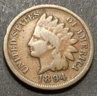 Indian Head 1894 Small Cent 1C BN Bronze Philadelphia Business Strike KM#90