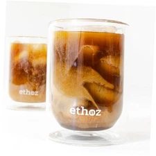  Double Walled Glass Tumblers – Insulated Borosilicate Cups, 8 fl.oz (Set of 