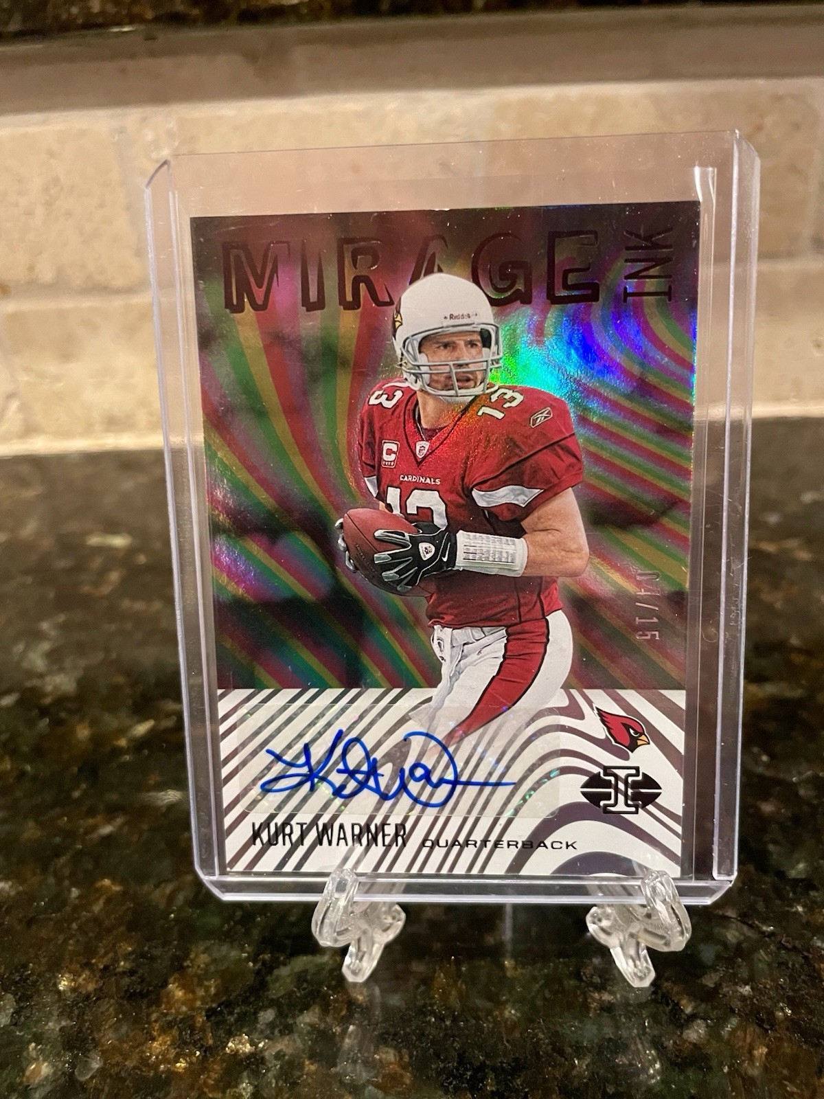 Panini 2021 Illusions Mirage Ink Kurt Warner Auto MI-KW /15 Cardinals