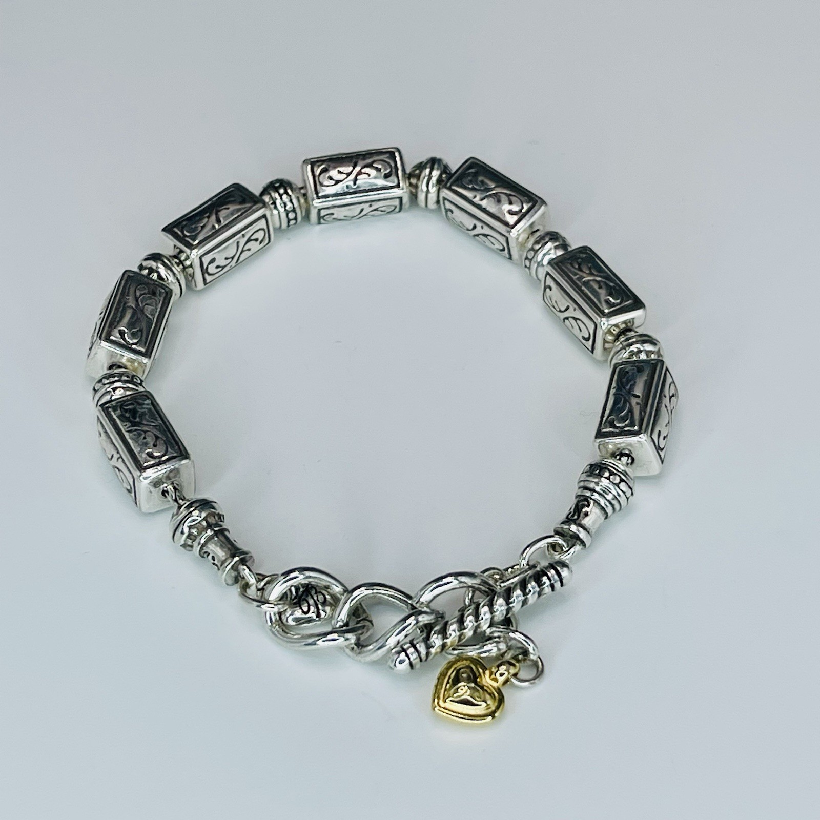 Brighton Cube Scroll Link Bracelet Toggle Adjusta… - image 2