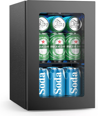 Compact 24 Can Beverage Cooler with Digital Control for Home or Office