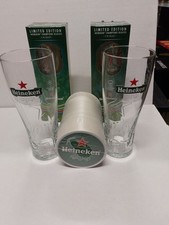 Heiniken Glasses And Beer Mat Set