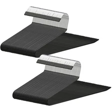 60 Pack Open Ended Pants Hangers Metal Non Slip Heavy Duty Space Saving Rack