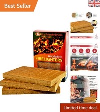 96 Pack Natural Wood Firelighters - Safe, Fast Lighting for Any Outdoor Fire 0.23 per lighter