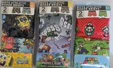 Boy Athletic Boxer Briefs 2-Pack 1- Sponge Bob, 1-MineCraft, 1-Mario