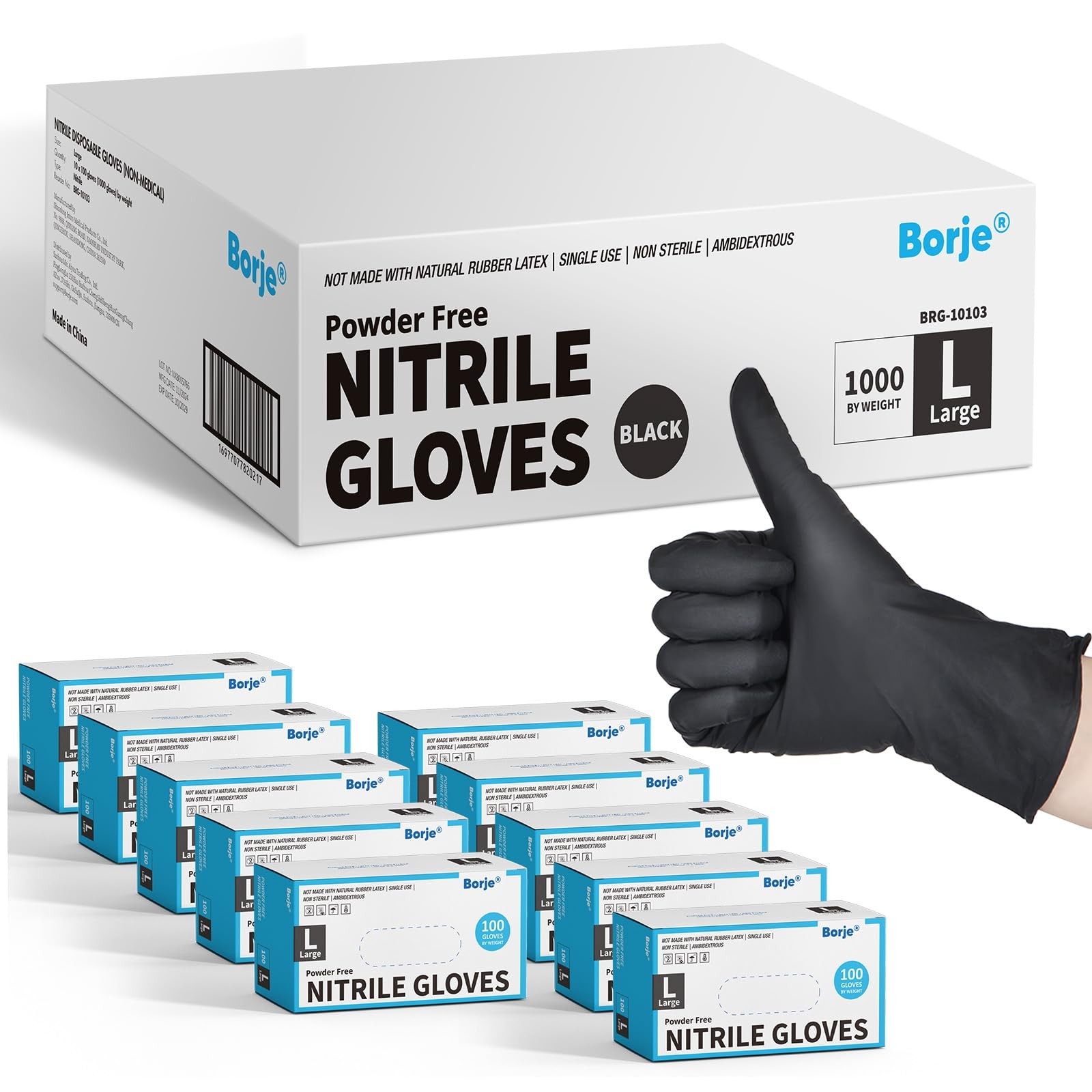 Nitrile Exam Gloves 4 Mil Latex-Free Powder-Free Food Safe Disposable