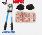 140Pcs Kabellaschen Kupferring Crimp Terminal Zange Auto Batterie Draht Stecker-