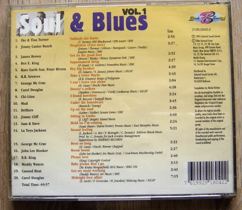 CD SOUL & BLUES VOL.1 / 1995 - Bild 2 von 2