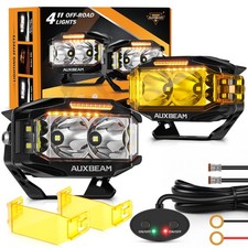 Auxbeam 4inch 72w Led Work Light Spot Cube Pods Bar Driving Fog Lamp Amber Drl