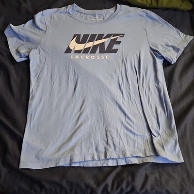 Nike Lacrosse Blue T-Shirt Large THE NIKE TEE Athletic Sportswear Short Sleeve