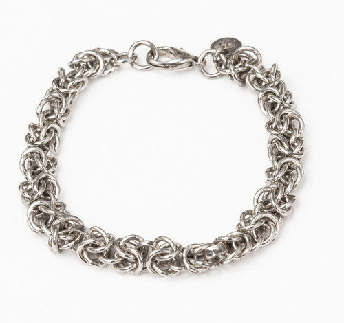 Vintage Silver Bracelet Sterling Silver Open Rope Chunky Chain 925 TN17