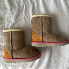 Ugg Classic Boots Toddler Girl Size 8 Pink Yellow Orange