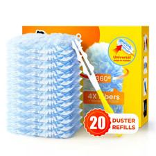 Blue 20-Refills Unscented Disposable Duster Refills with Handle for 360  Multisu