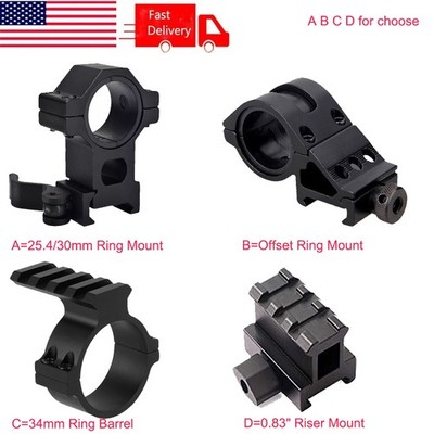 34mm Scope Ring Barrel/QD 1''&30mm Ring Mount/Offset Ring Mount/0.83'' Riser Mount