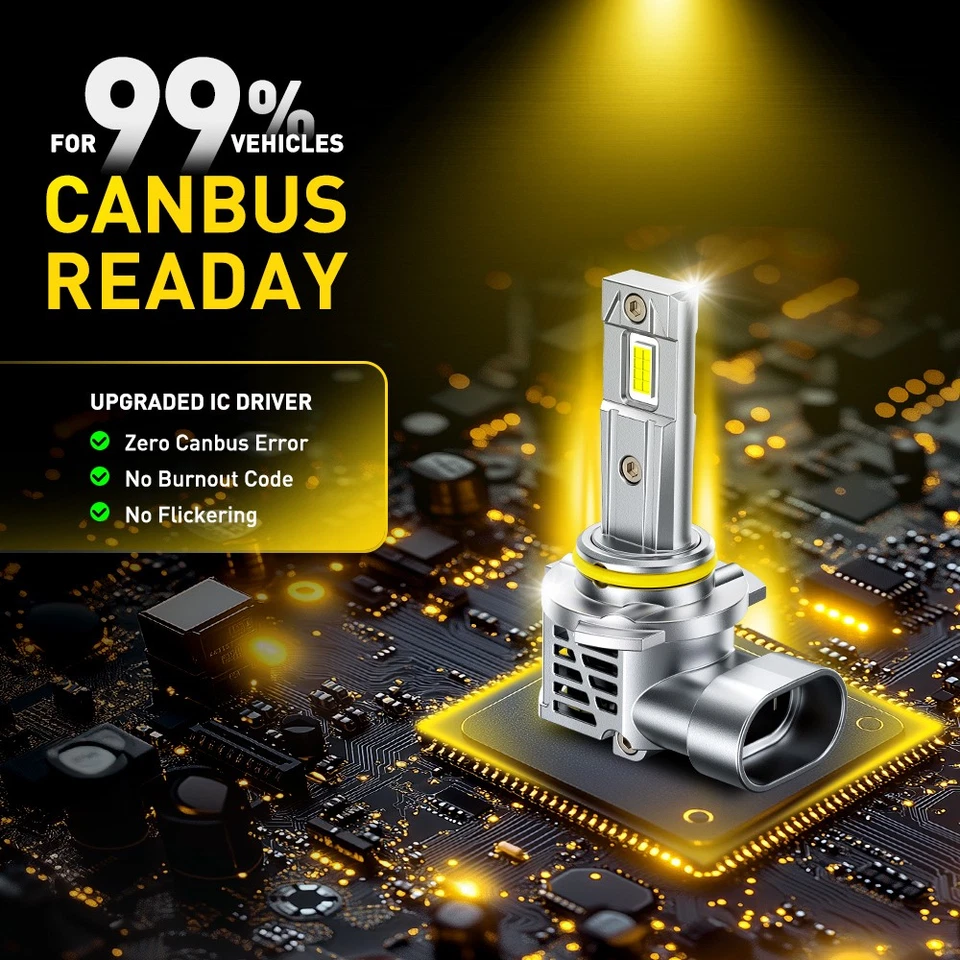 Faro LED AUXITO 9005 HB3 haz alto/bajo Canbus 6500K blanco súper brillante 33000LM Foto 4 de 4