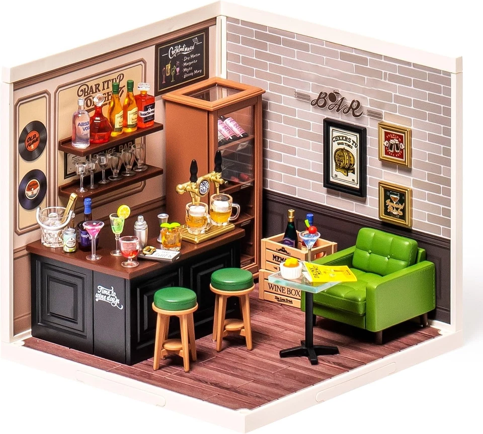 Rolife DIY Miniatur Puppenhaus Kit Leisurely Cheer Bar Beleuchtete Modellbausatz - Bild 2 von 4