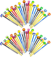 50 Pack Assorted Colorful Cartoon Animal Pencil with Erasers Toppers,Number 2 Fu