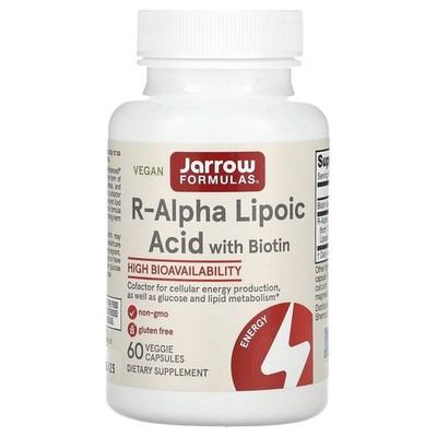 Jarrow R-Alpha Lipoic Acid with Biotin 60 Veg Caps