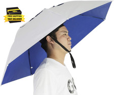 Fishing Umbrella Hat Folding Adjustable Sun Rain Cap, 37.4”Oversize Hands Free U