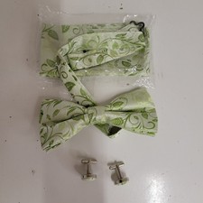 Pre-tied Men's Bowtie Handkerchief Cuff Links Set Wedding Formal Casual Bow Ties
