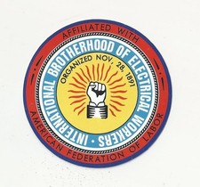 IBEW International Brotherhood Electrical Workers UNION left-handed fist Sticker