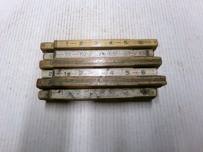 Lot of 6 Folding Wooden Ruler Lot Lufkin Stanley American