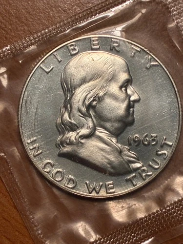 1963 Half Franklin Dollar  - UNC - From mint set - $1.99 Shipping