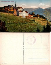 Schloss Eberstein Murgtal Postcard Unposted Vintage Scenic Castle Germany Linen