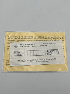 The Herald King G-170 HO Dark Blue Open Gondola White Lettering Decal
