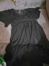 City Chic Love Affair Dress black chiffon fully lined cocktail dress size: Xs14