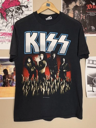 Vintage KISS Shirt Concert Live Tour '89 Band Tee Large 1980s vintage concert t-shirt, vintage, size L, single stitch, B+ condition