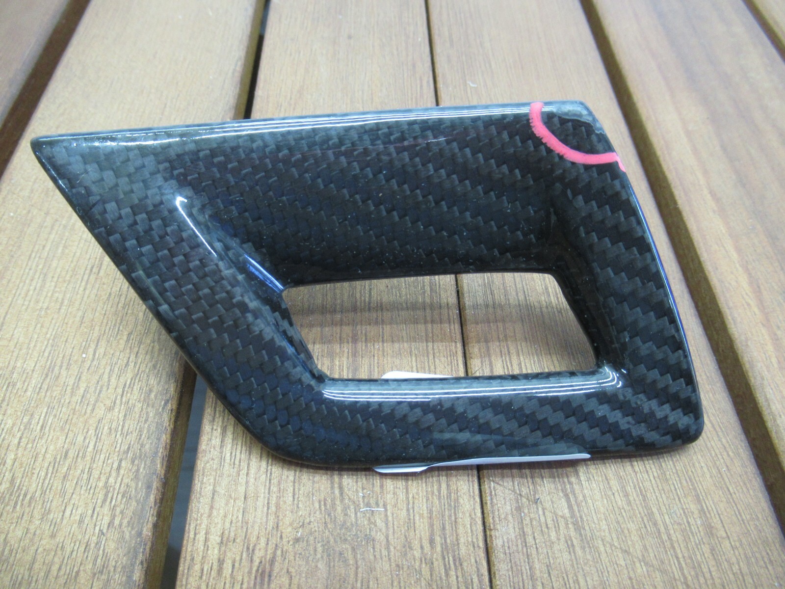 2014 LAMBORGHINI GALLARDO FRONT LEFT SIDE INTERIOR DOOR HANDLE CARBON TRIM OEM