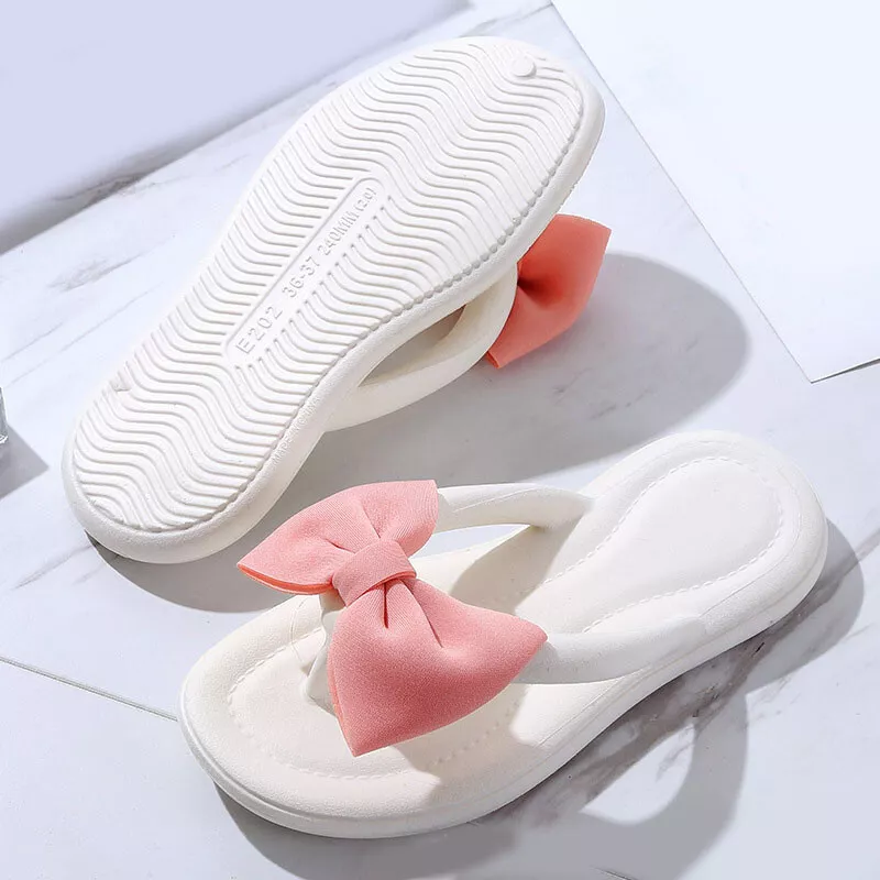 Women Summer Ultra Soft Slippers Girls Home Bowtie Sandals
