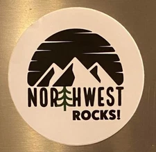 NW ROCKS!-Woods-Sticker-Pacific Northwest-Mountains-Rain-Fun-Trees-West Coast