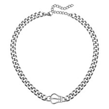 Stainless Steel 10MM Cuban Miami Chain Choker Punk Necklace Women Boys 16"-19"
