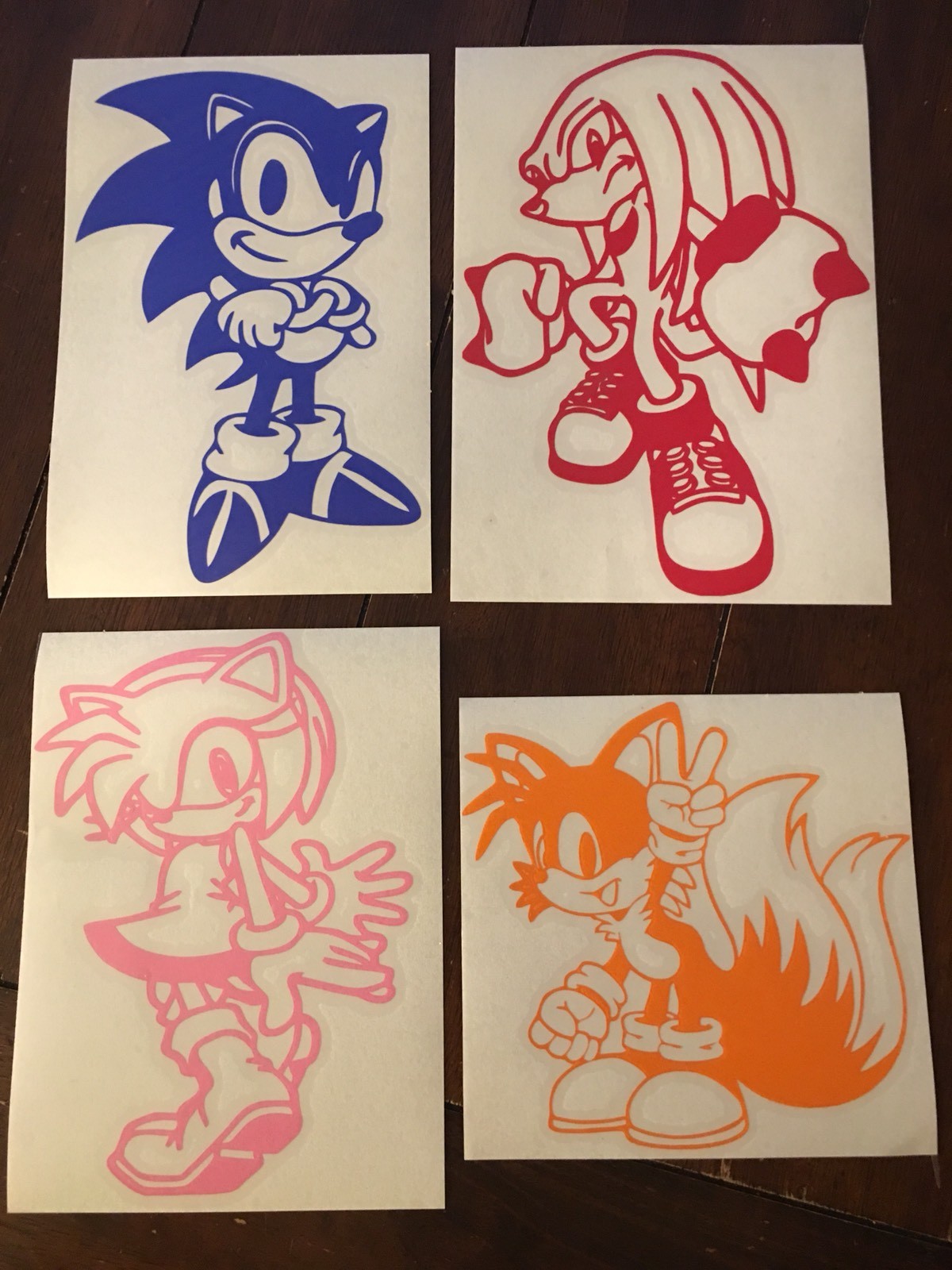 Sonic The Hedgehog Vinyl Decal Sticker Set Amy Tails Knuckles | eBay