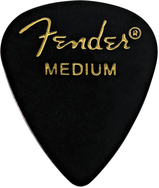 Fender 351 Medium Classic Celluloid Guitar Picks Black 12 Pack  