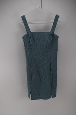 Forever 21 Womens Halter Strap Dress Size S Navy Cream Pinstriped Bodycon