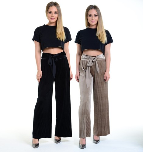 Wide-Leg Pleated Ladies Pants | eBay