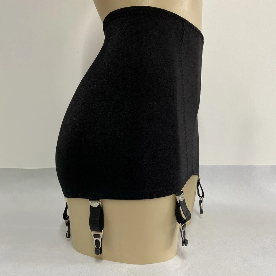 Allacki Lace Edge Cloth Girdle Skirt Retro Garter Belt 6 Straps Suspender Belt - Image 3 of 4