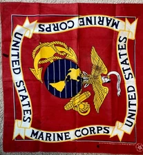 Vintage United States Marine Corps WAMCRAFT Bandana RN14193 USA Made