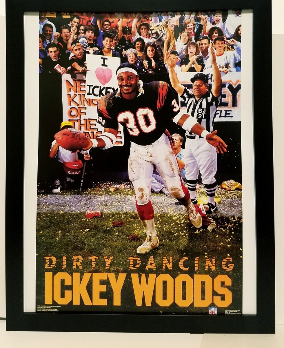 Ickey Woods Bengals Costacos Brothers 8.5x11 FRAMED Print Vintage