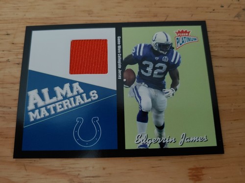 Camiseta Fleer Platinum 2003 Edgerrin James Alma Materials, tarjeta #AM-EJ - Imagen 1 de 2